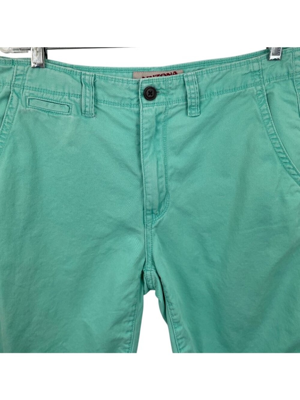 Arizona Jean Co Mens Turquoise Casual Chino Shorts Size 33 - Picture 3 of 8